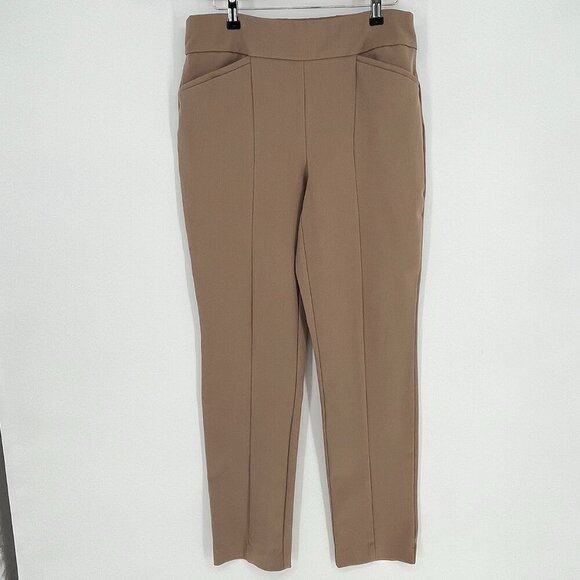 Chicos So Slimming Pants Black Label Size 1 Regular Tan M/8 - Picture 1 of 6